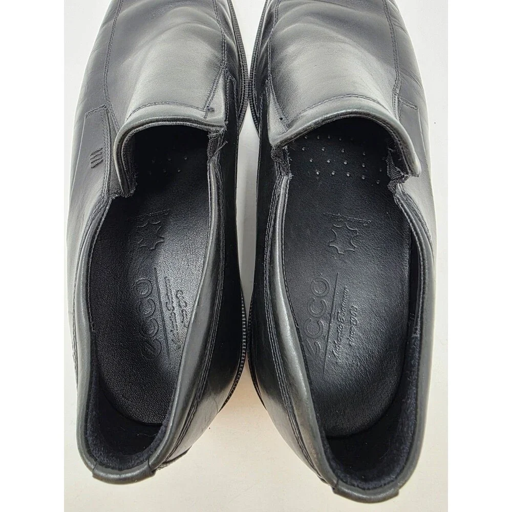ECCO Helsinki Slip-On Loafer Black Dress Shock Point Shoes Mens Sz US9/EU43